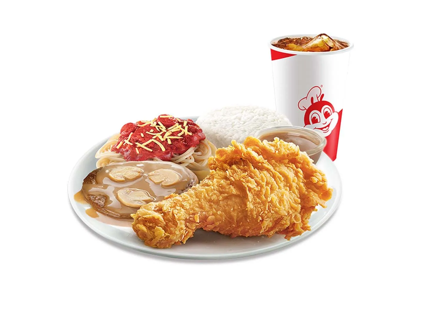 Chickenjoy w/ Burger Steak Super Meal